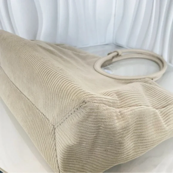 Miu Miu Beige Corduroy Top Handle Tote Bag - Picture 11 of 12